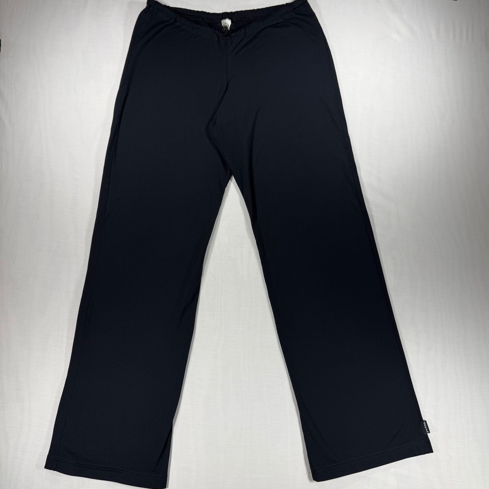 Vintage Prana Black Yoga Pants Womens Large Made in USA Straight Leg Athletic